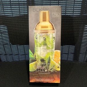 Blksmith six recipe cocktail shaker  with measurements and ingredients